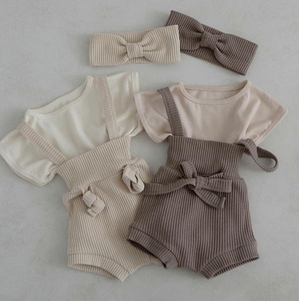 Baby Girl's Romper: Charcoal