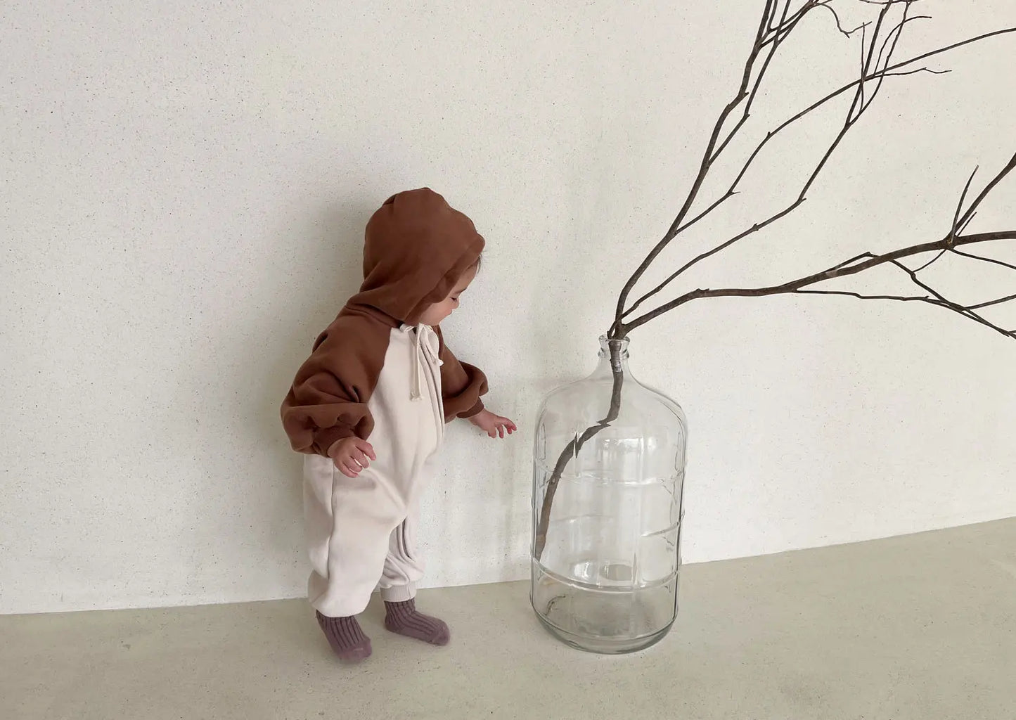 Boy's Cotton Hooded Romper