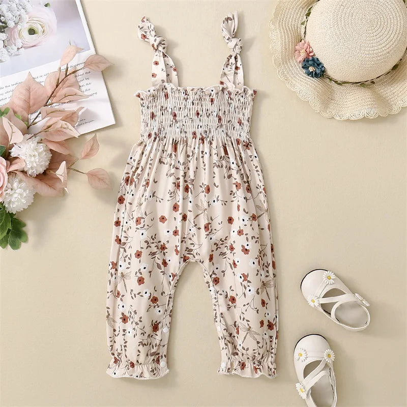 Girl's Floral Jumpsuits