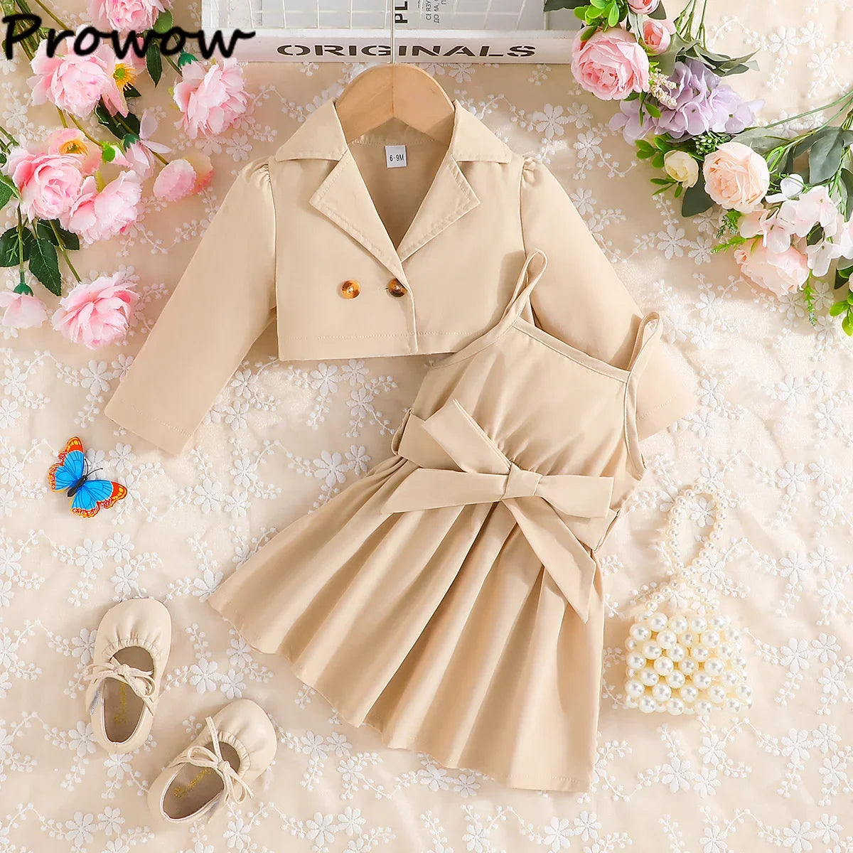 Girl's Elegant Blazer and Skirt Set