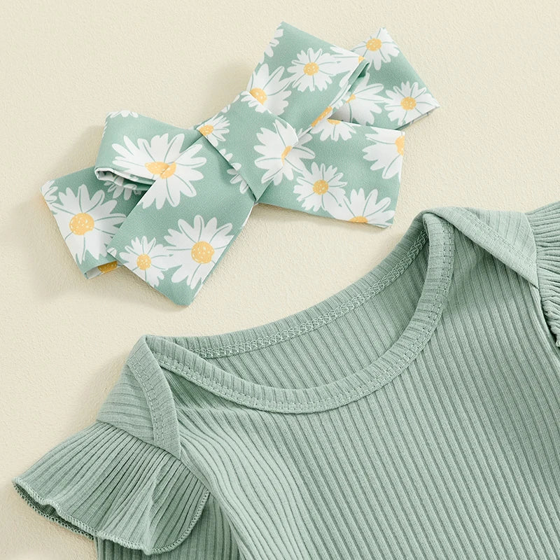 Girl's Floral Bodysuit and Pants Set