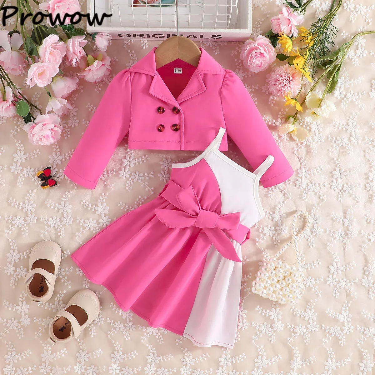 Girl's Elegant Blazer and Skirt Set