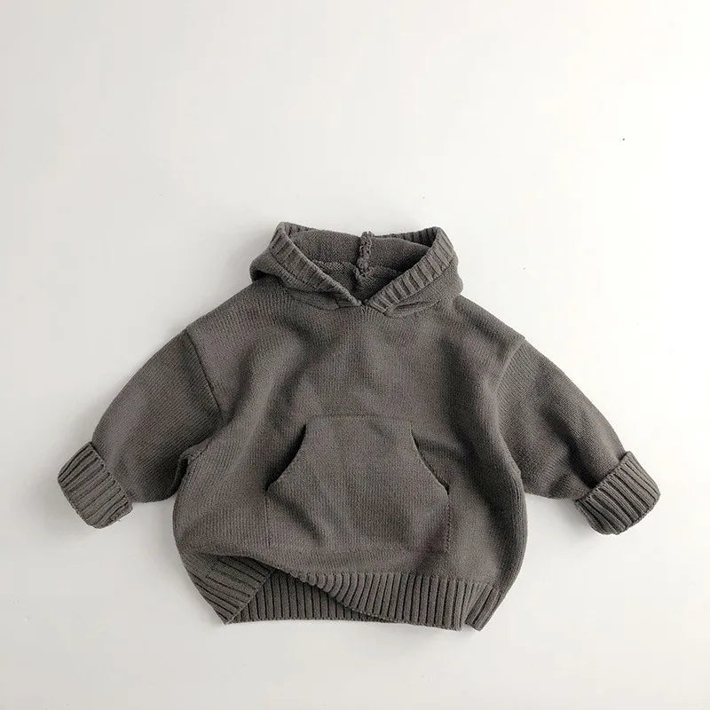 Boy's Knitted Ribbed Hoodie