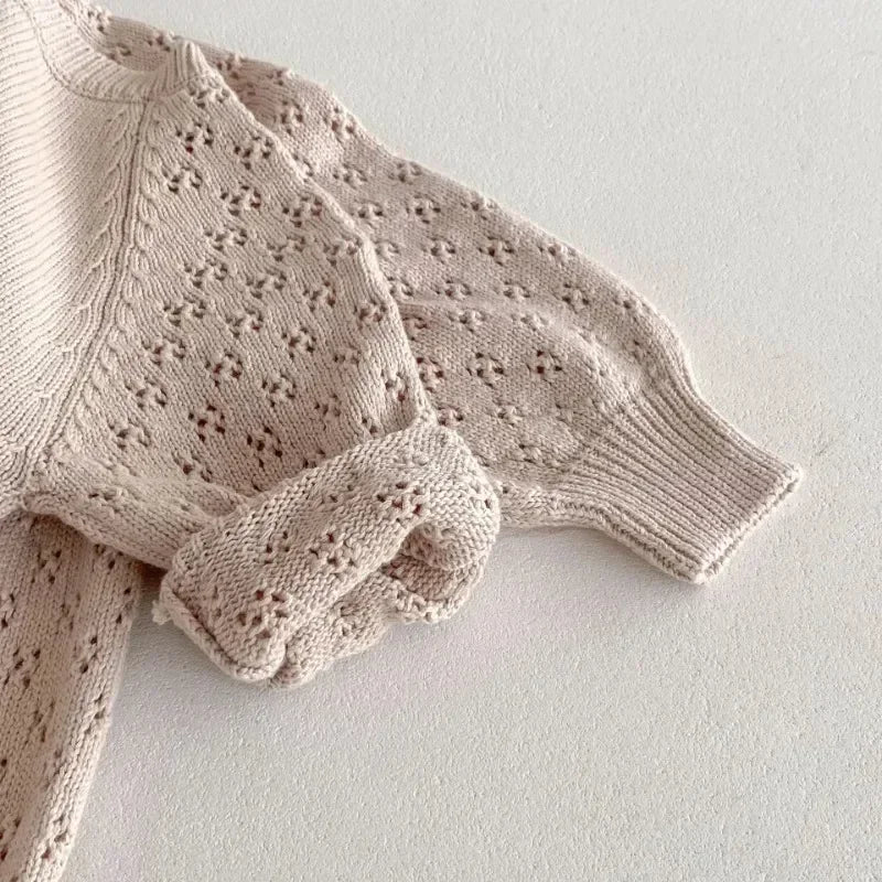 Girl's Hollow Knit Sweater Dress
