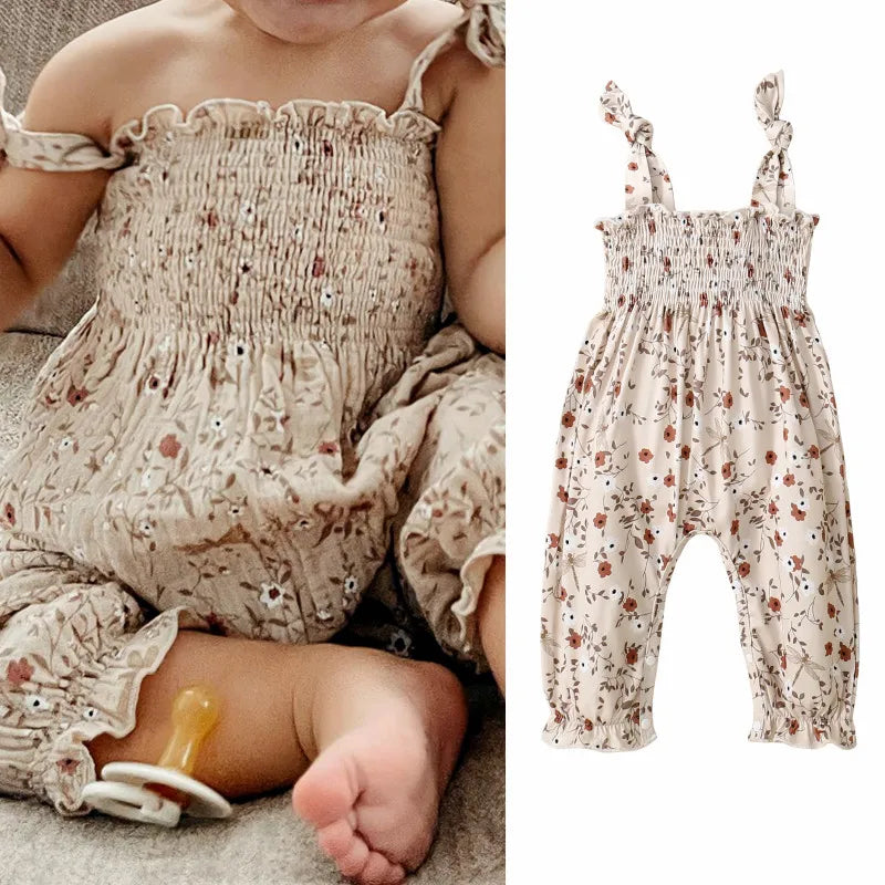 Girl's Floral Jumpsuits