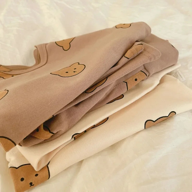 Pajama Set with Bear Print