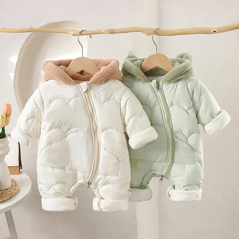 Fleece Quilted Hooded Romper