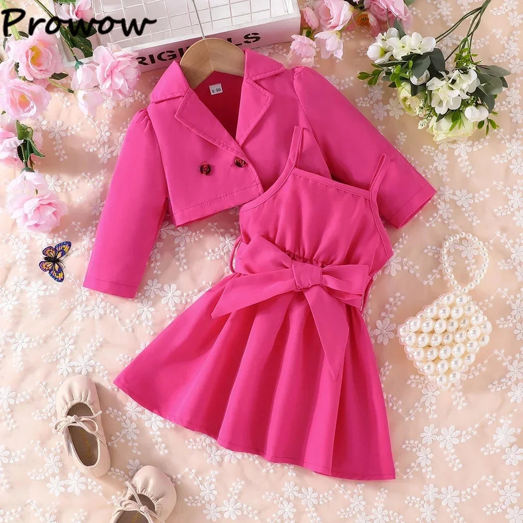 Girl's Elegant Blazer and Skirt Set