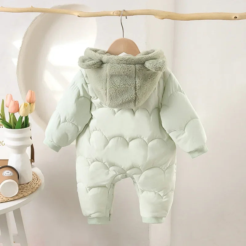 Fleece Quilted Hooded Romper