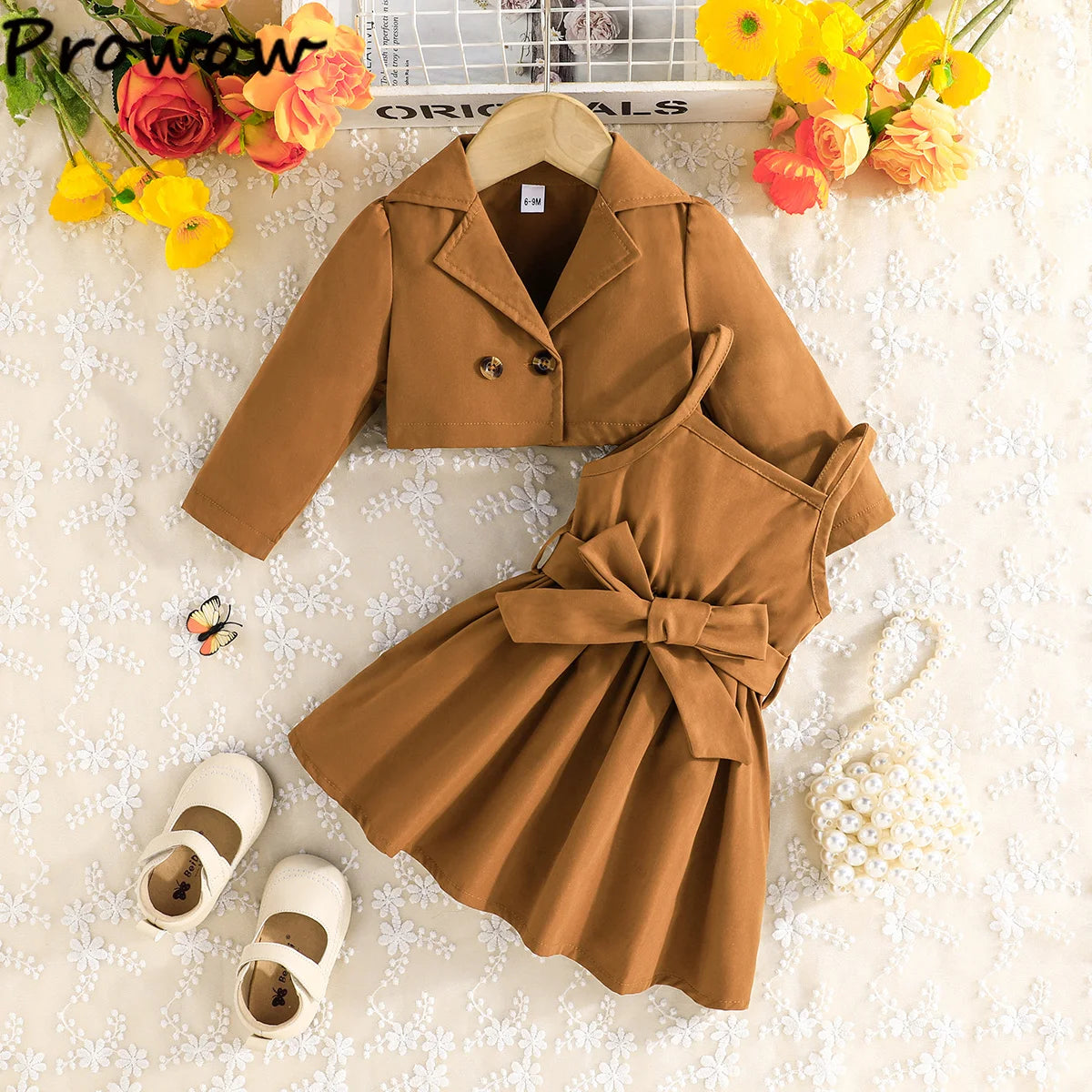 Girl's Elegant Blazer and Skirt Set
