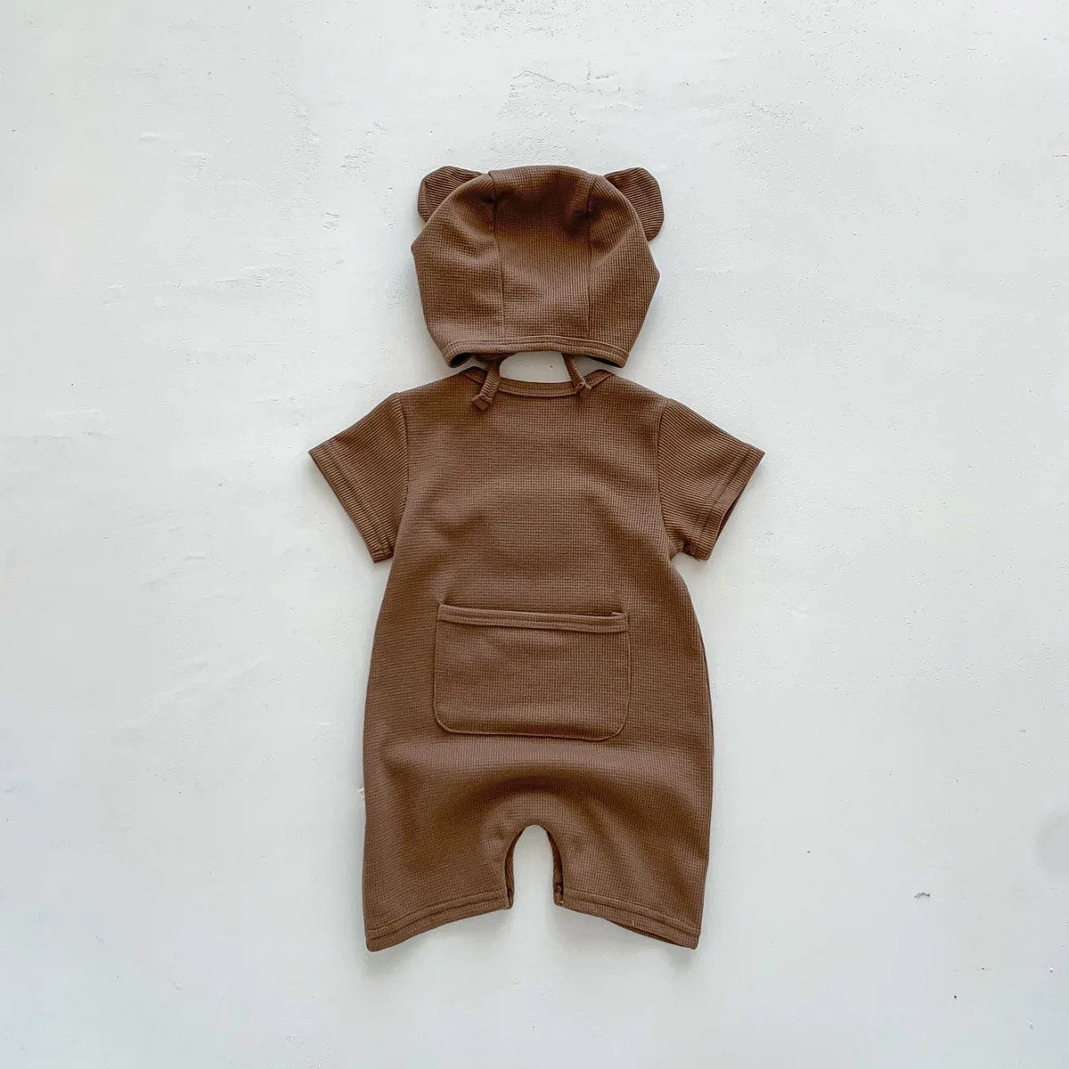 Bear Jumpsuit W/ Hat: Brown