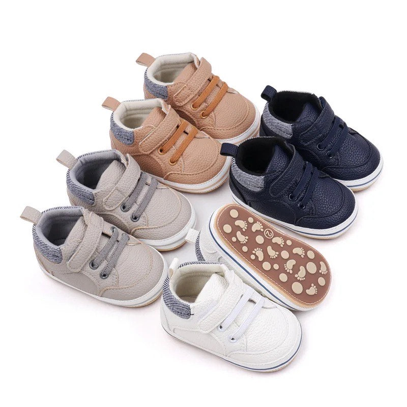 Skid Resistant Walking Shoes: Grey W/Blue