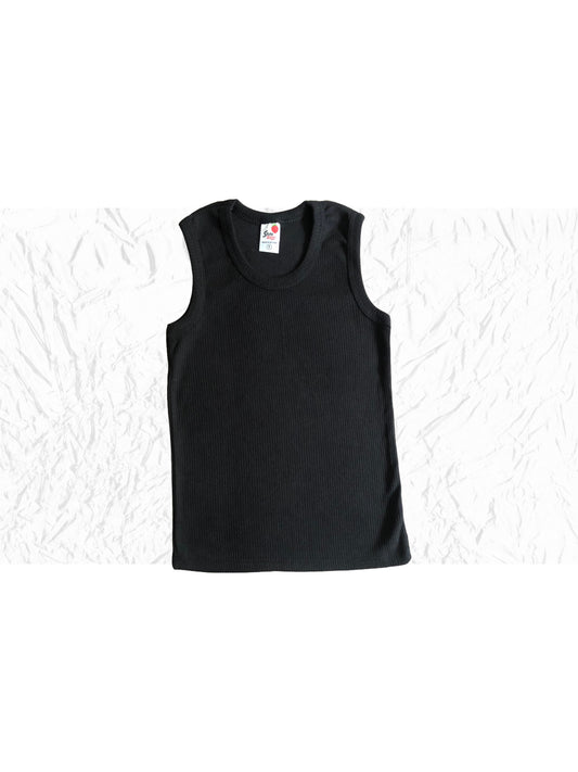 Boy's Ribbed Tank Top: Black