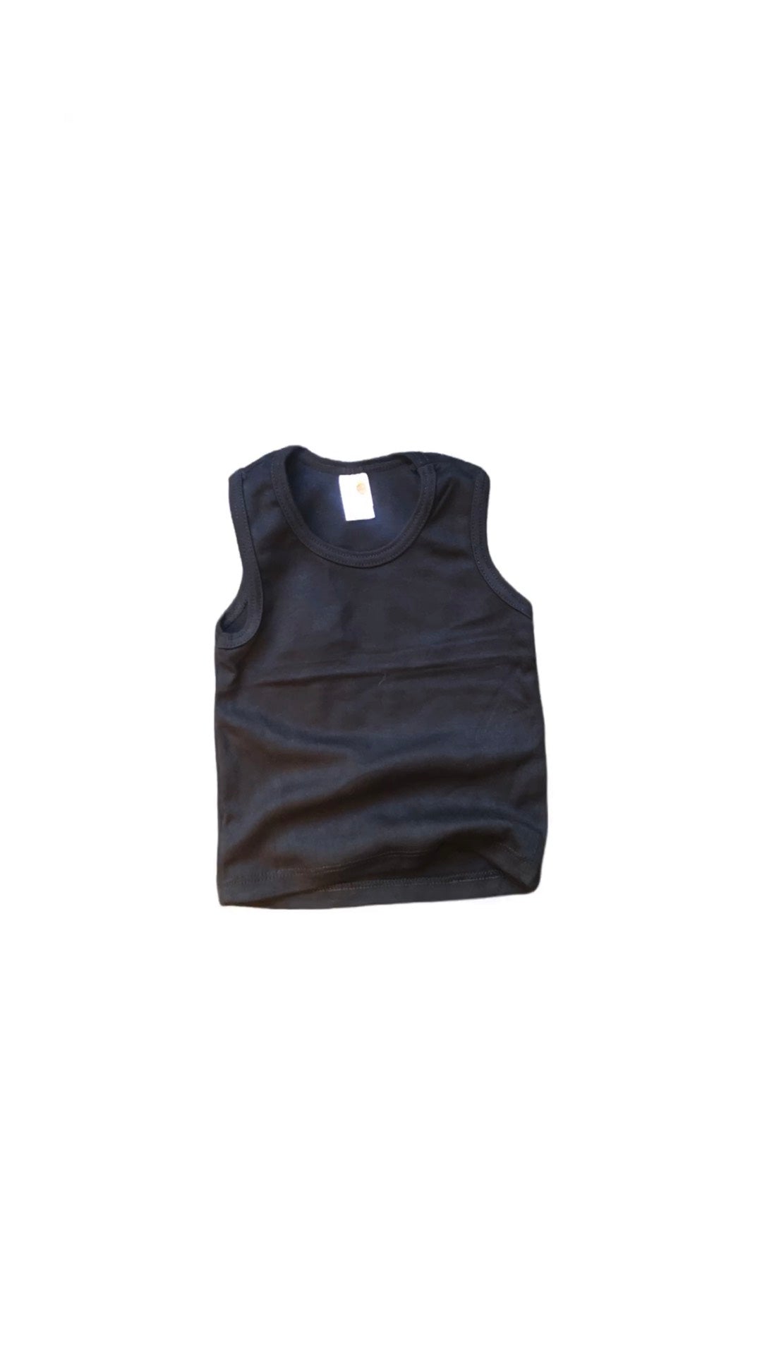 Boy's Double Hemmed Tank Top: Black