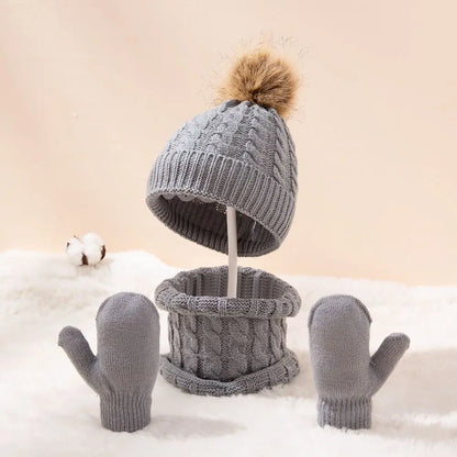 3-Piece Winter Hat, Scarf & Mittens Set