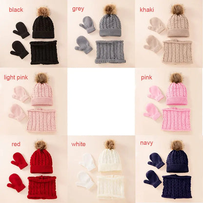 3-Piece Winter Hat, Scarf & Mittens Set