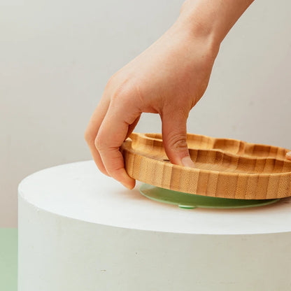 Bamboo Plate with Fork & Spoon