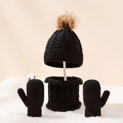 3-Piece Winter Hat, Scarf & Mittens Set