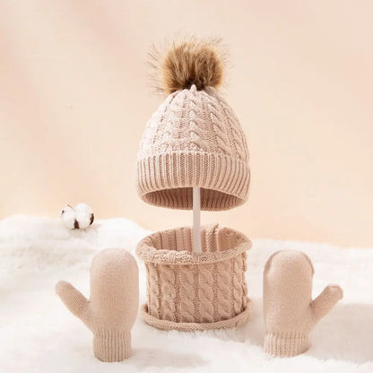 3-Piece Winter Hat, Scarf & Mittens Set