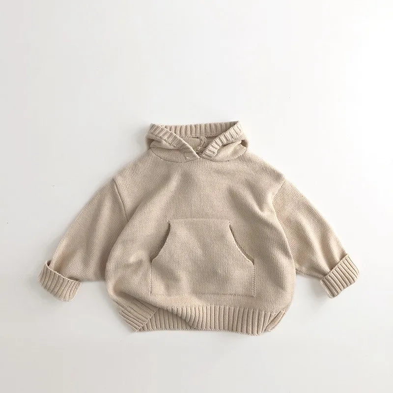 Boy's Knitted Ribbed Hoodie