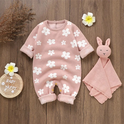 Girl's Flower Print Romper