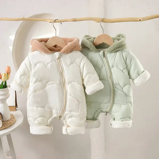 Fleece Quilted Hooded Romper