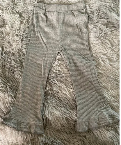 Girl's Ribbed Flared Trousers