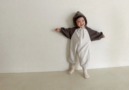 Boy's Cotton Hooded Romper