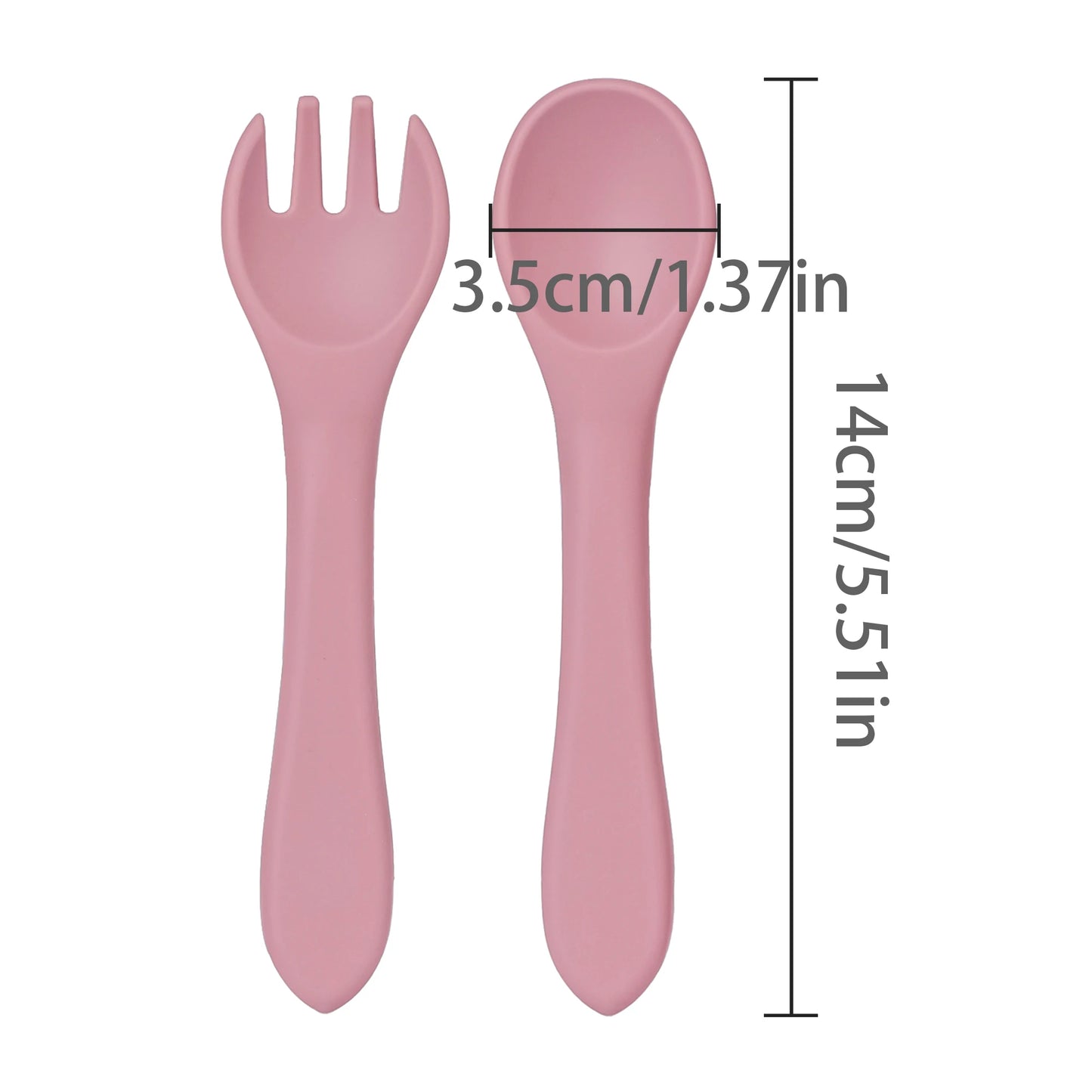 Soft Silicone Spoon & Fork Set