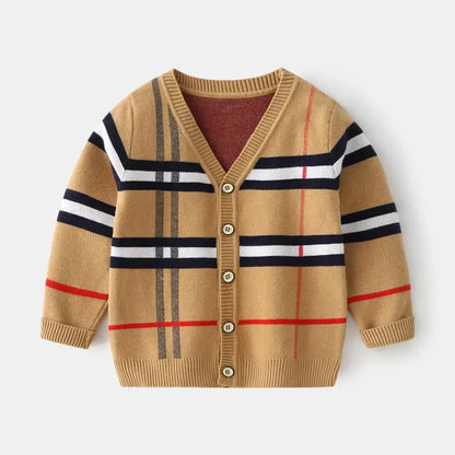 Boy's Striped Pullover Sweater with Collar