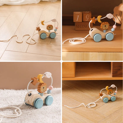 Wooden Animal Bead Maze Pull Toy