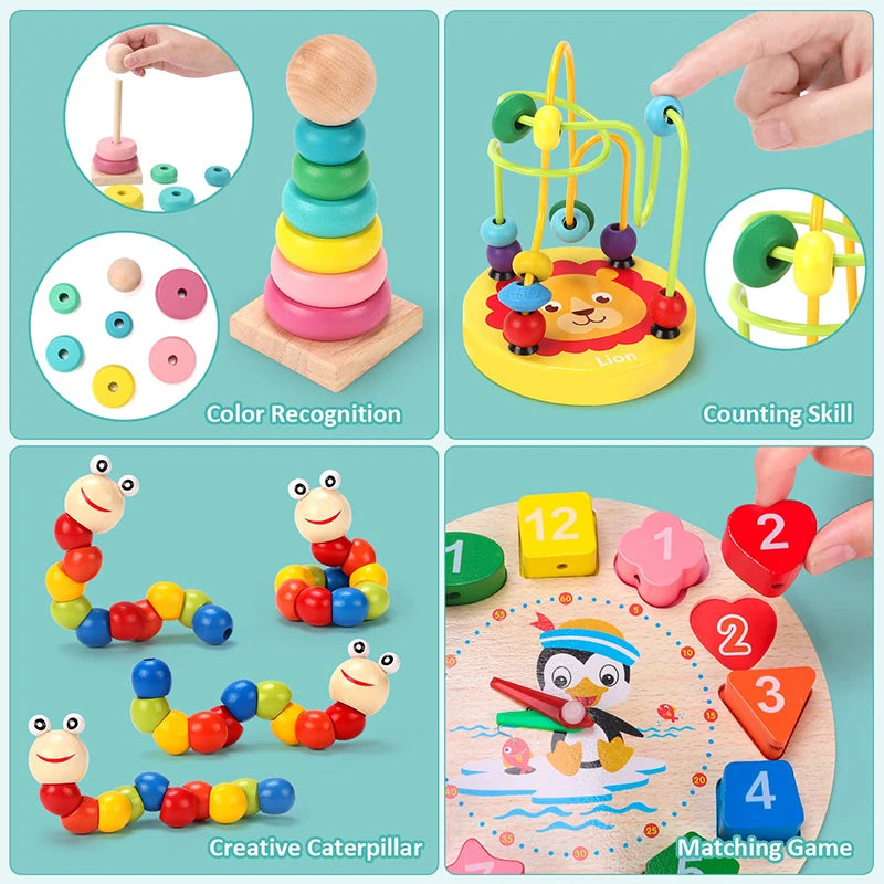 5-6pcs/set Montessori Wooden Toys