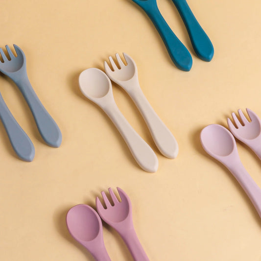 Soft Silicone Spoon & Fork Set