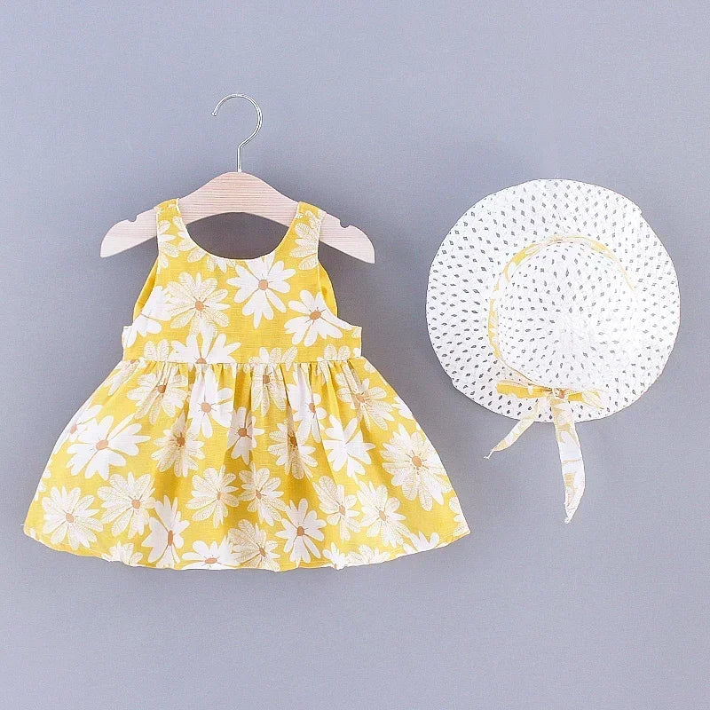 Girl's Spring & Summer Dress w/ Hat