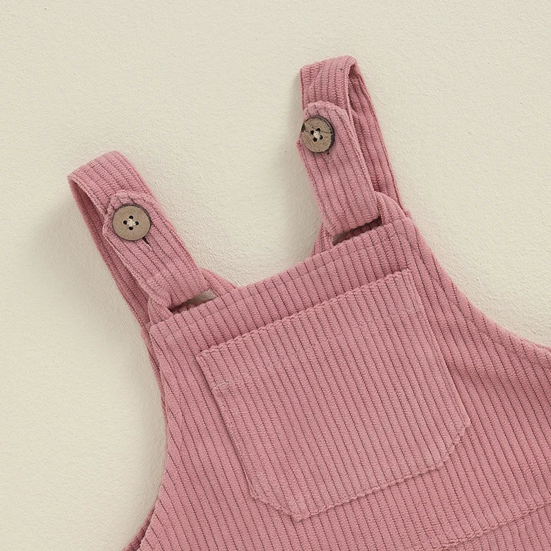 Baby Girl's Corduroy Overalls Set