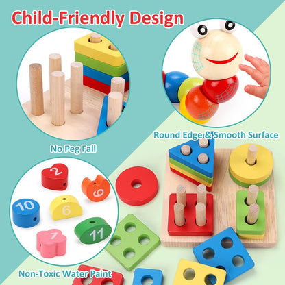 5-6pcs/set Montessori Wooden Toys