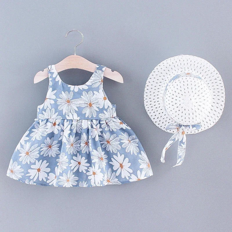 Girl's Spring & Summer Dress w/ Hat