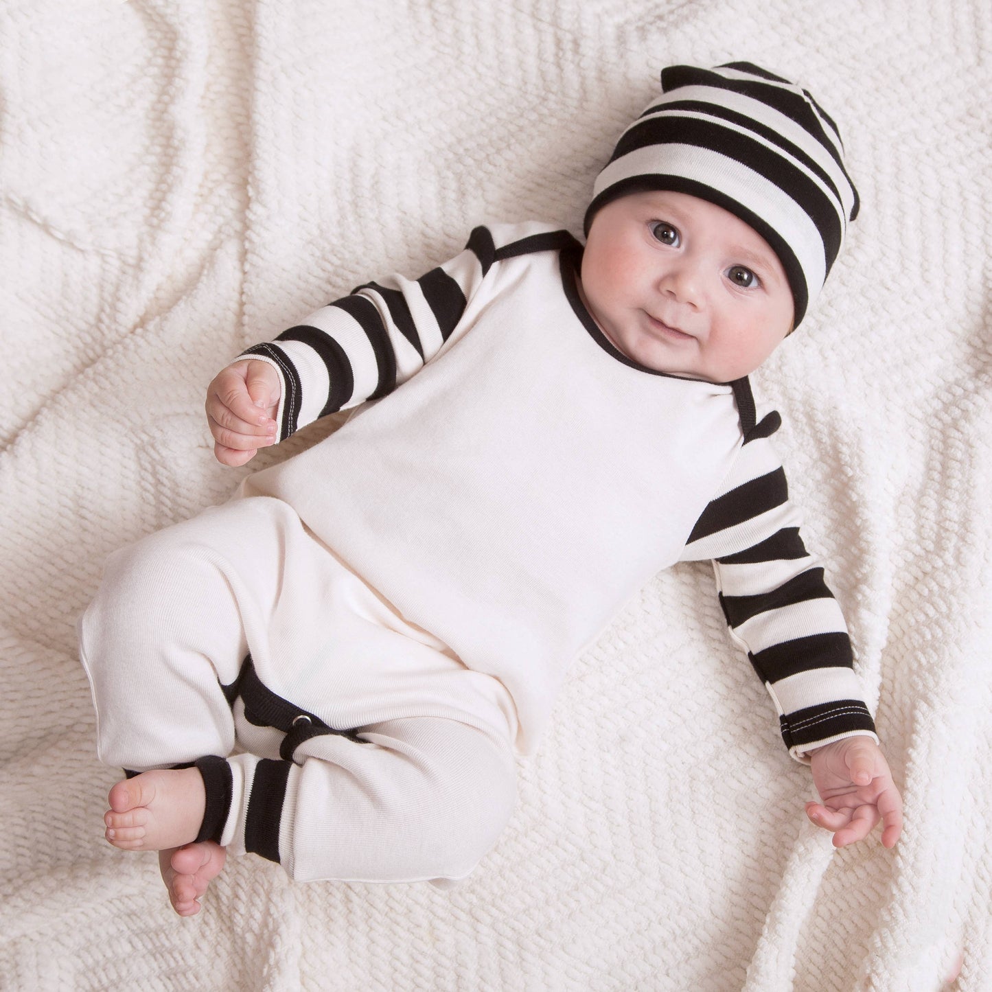 Baby Boy's Pajama:  Black Stripes