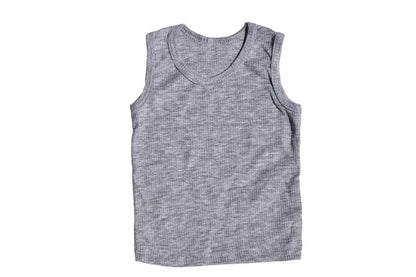 Boy's Ribbed Tank Top: Grey