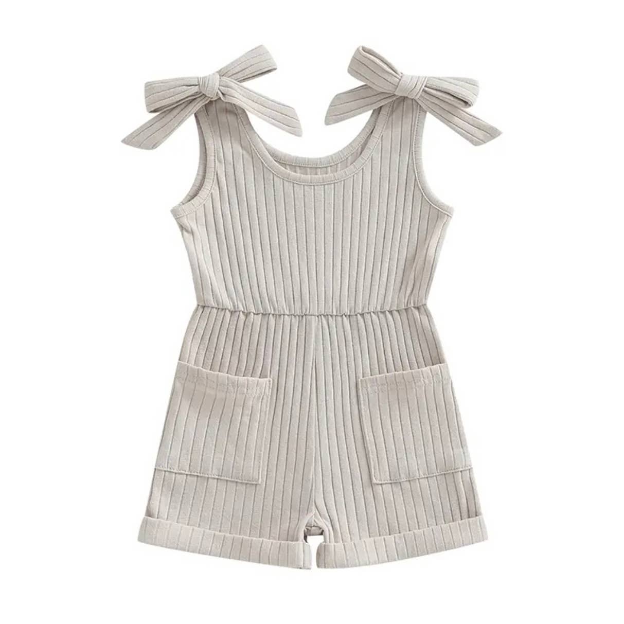 Girl's Tia Romper: Ash Grey