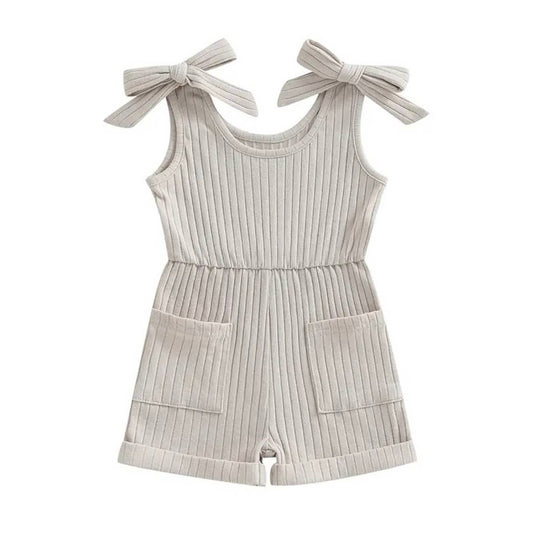 Girl's Tia Romper: Ash Grey