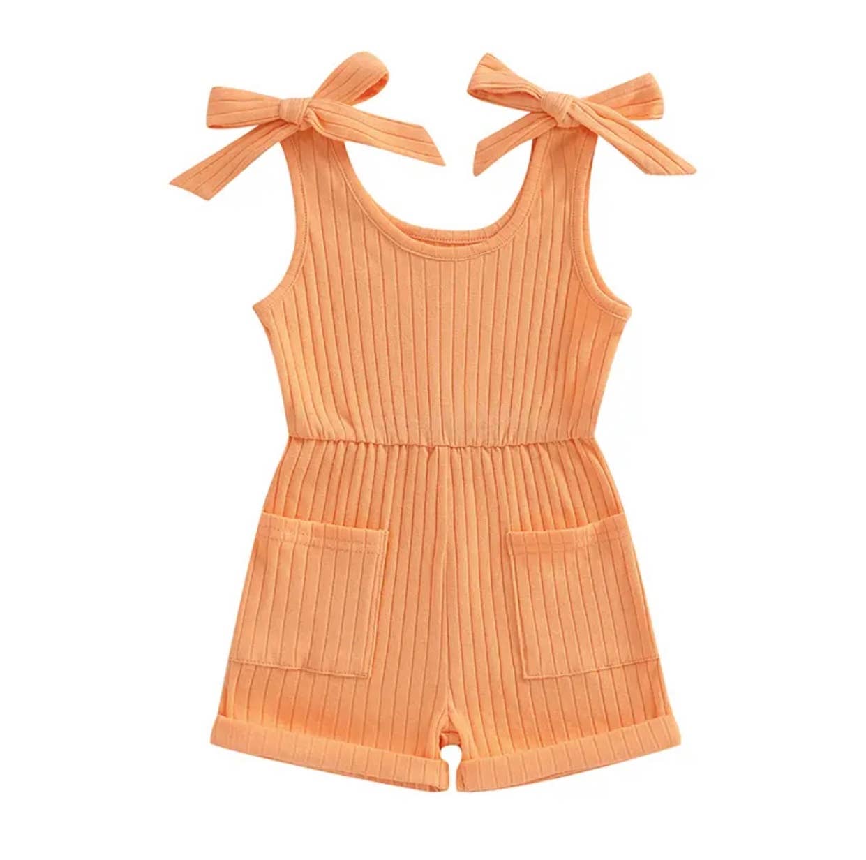 Girl's Tia Romper: Pale Orange