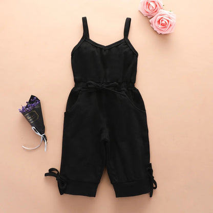 Girl's Tank Top Jumpsuit: Black