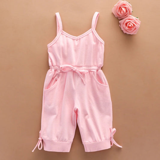 Girl's Tank Top Jumpsuit: Pink