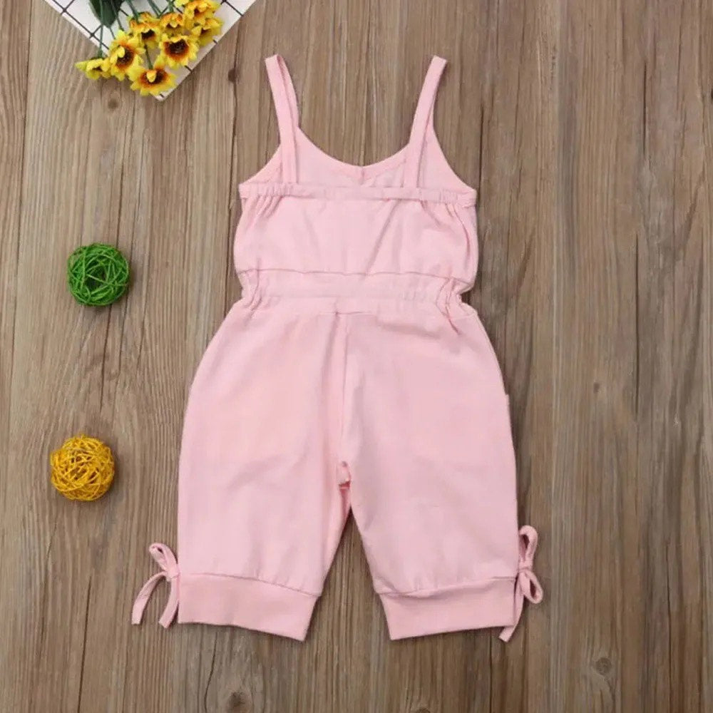 Girl's Tank Top Jumpsuit: Pink