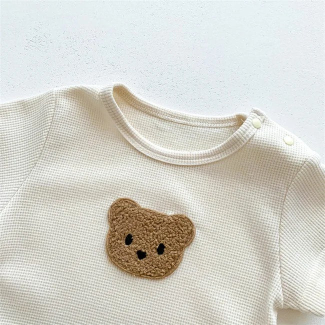 Boy's & Girl's Bear Jumpsuit W/ Hat: Ivory