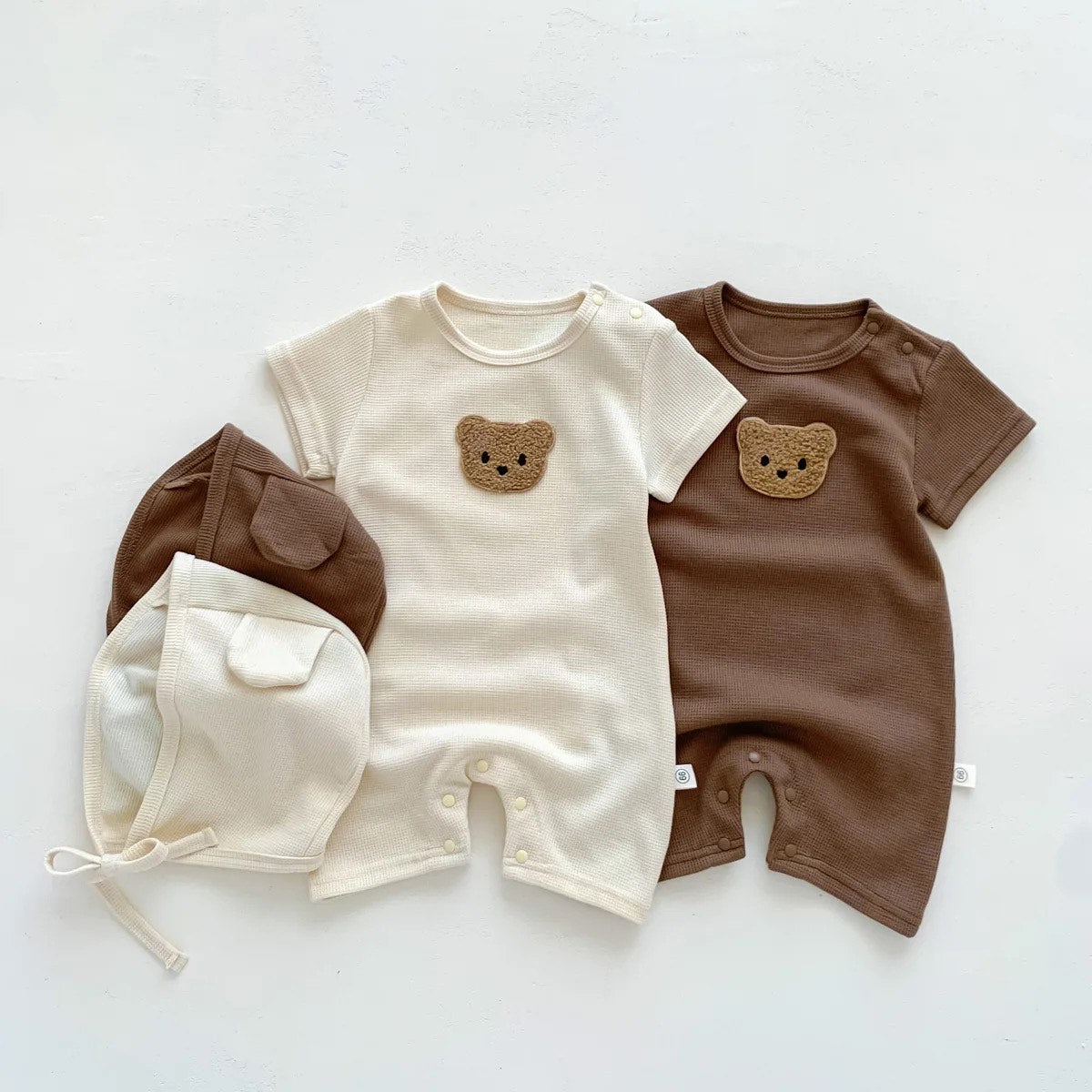 Boy's & Girl's Bear Jumpsuit W/ Hat: Brown