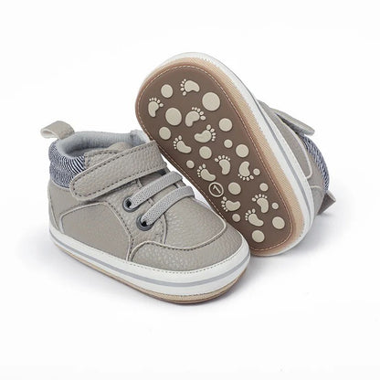 Skid Resistant Walking Shoes: Grey W/Blue