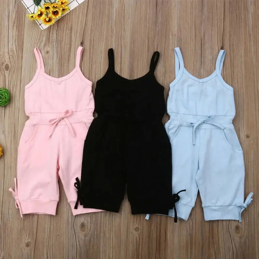 Girl's Tank Top Jumpsuit: Black